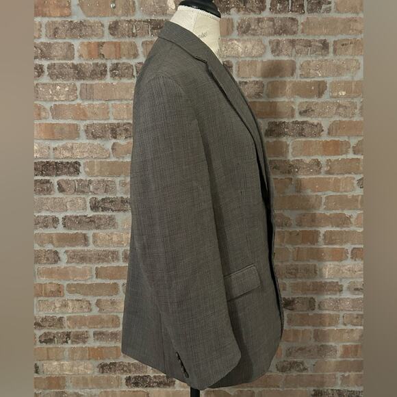 Lauren Ralph Lauren gray tan 100% wool sports coat blazer jacket plaid size 40R - Picture 5 of 12